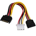 Adapter zasilający Sata (M) -> Sata (F) + Molex(F)