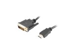 Kabel HDMI -> DVI M/M 3m  Lanberg 4K 30 Hz czarny