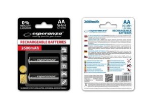 Akumulatorki Esperanza 2600mAh 2szt