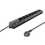 Listwa Qoltec 3 m 8 gniazd czarna