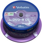 Płyta DVD +R 8,5 GB VERBATIM 8x cake 25szt. DL