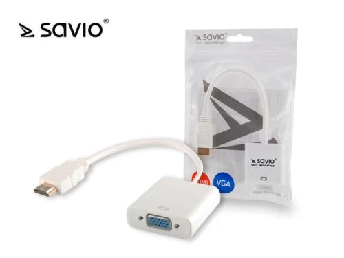 Adapter-HDMI-VGA-Savio-CL-27-biały