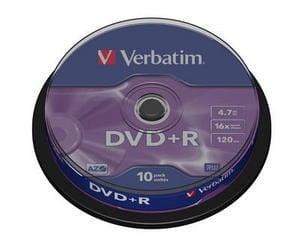 Płyta DVD +R 4,7 GB VERBATIM 16x Cake 10szt.