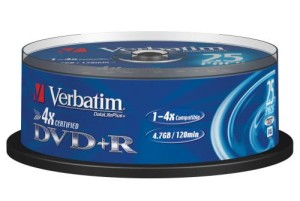 Płyta DVD +R 4,7 GB VERBATIM 16x cake 25 szt.